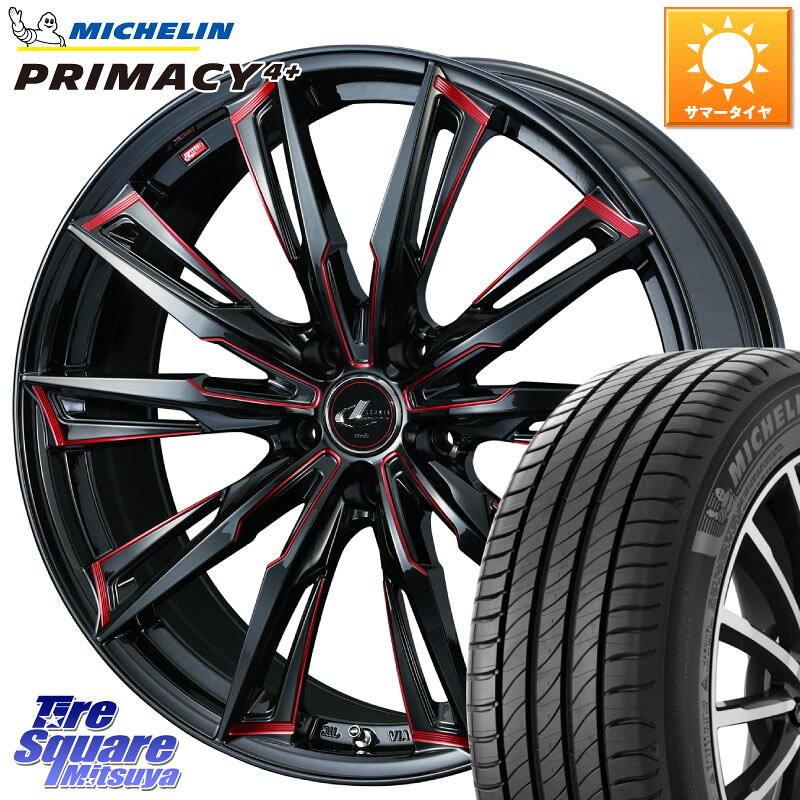 WEDS LEONIS レオニス GX RED ウェッズ ホイール 18インチ 18 X 7.0J +47 5穴 114.3 ミシュラン PRIMACY4+ プライマシー4+ 92W 正規 215/50R18 60系プリウス ヤリスクロス CX-3