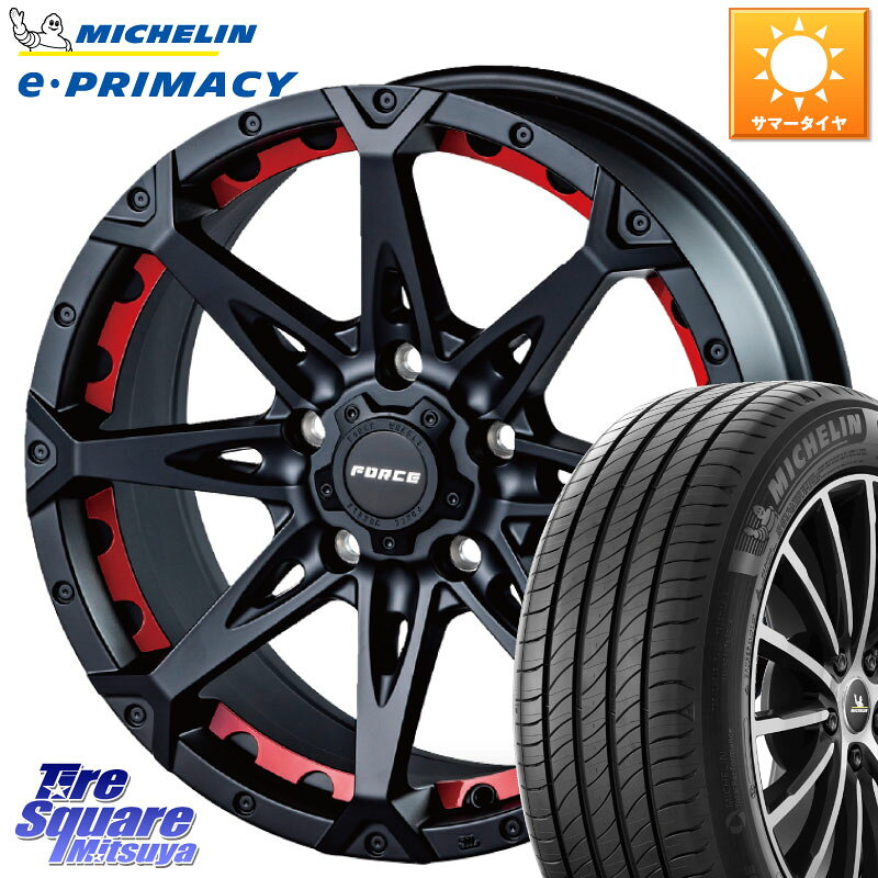 FORCE フォース DENALI デナリー BK 17インチ 17 X 7.5J +38 5穴 114.3 ミシュラン e PRIMACY Eプライマシー 95V XL 正規 205/55R17 90系ノア ヴォクシー