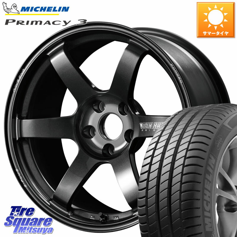 RAYS 【欠品次回2~3月】 TE37 SAGA S-plus VOLK RACING 鍛造 ホイール 18インチ 18 X 8.0J +45 5穴 114.3 ミシュラン PRIMACY3 プライマシー3 100Y XL AO 正規 245/45R18