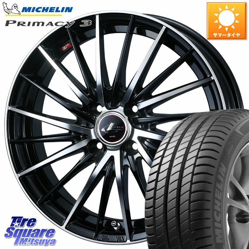 WEDS LEONIS FR レオニス FR ホイール 17インチ 17 X 6.5J +42 4穴 100 ミシュラン PRIMACY3 プライマシー3 88W XL ★ 正規 205/45R17 アクア ロードスター(ローダウン等)