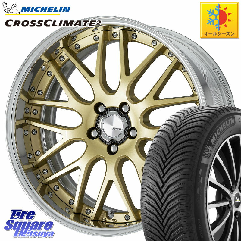 ミシュラン CROSSCLIMATE2 クロスクライメイト2 オールシーズンタイヤ 93Y XL 正規 225/40R19 WORK Lanvec LM1 O Disk 19インチ 2ピース 19 X 8.0J +55 5穴 114.3 WR-V CX-3 レヴォーグ