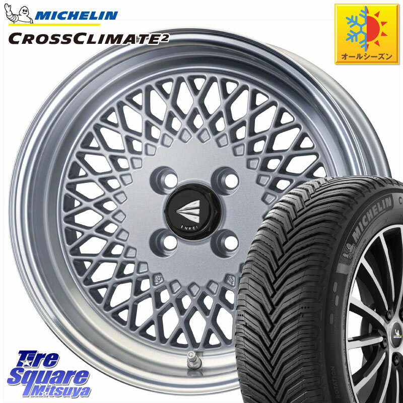 ミシュラン CROSSCLIMATE2 クロスクライメイト2 オールシーズンタイヤ 93H XL 正規 195/60R16 ENKEI エンケイ NEO CLASSIC ENKEI92 SILVER 16インチ 16 X 6.5J +45 4穴 100 E13オーラ