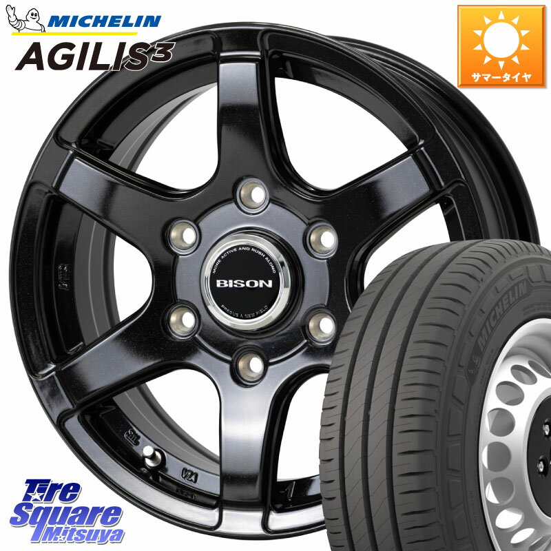HotStuff BISON BN-04 BN04 ホイール 15インチ 15 X 6.0J +44 6穴 139.7 ミシュラン アジリス3 AGILIS3 正規品 サマータイヤ 215/70R15 109*107 NV350キャラバン