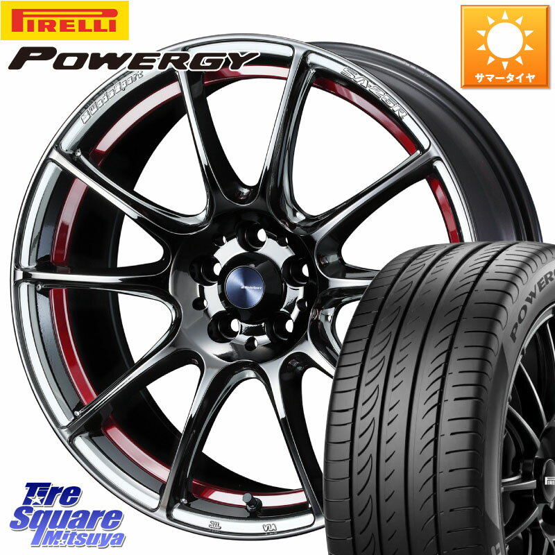 WEDS SA-25R RED ウェッズ スポーツ ホイール 18インチ 18 X 8.0J +45 5穴 114.3 ピレリ POWERGY パワジー サマータイヤ 225/60R18 50..