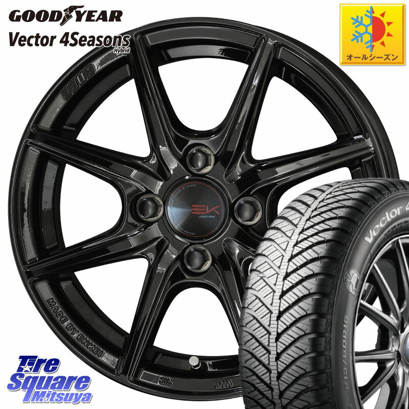 グッドイヤー ベクター Vector 4Seasons Hybrid オールシーズンタイヤ 165/60R15 KYOHO SEIN EK ザインEK ホイール 15インチ 15 X 5.5J +43 4穴 100 M900系タンク・ルーミー ミラージュ ダイハツ トールM900S・M910S スバル ジャスティM900F・M910F