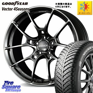 グッドイヤー ベクター Vector 4Seasons Hybrid オールシーズンタイヤ 205/55R16 RAYS 【欠品次回10~11月】 G025 VOLK RACING 鍛造 ホイール 16インチ◇参考画像 16 X 6.5J +38 4穴 100 E13オーラ