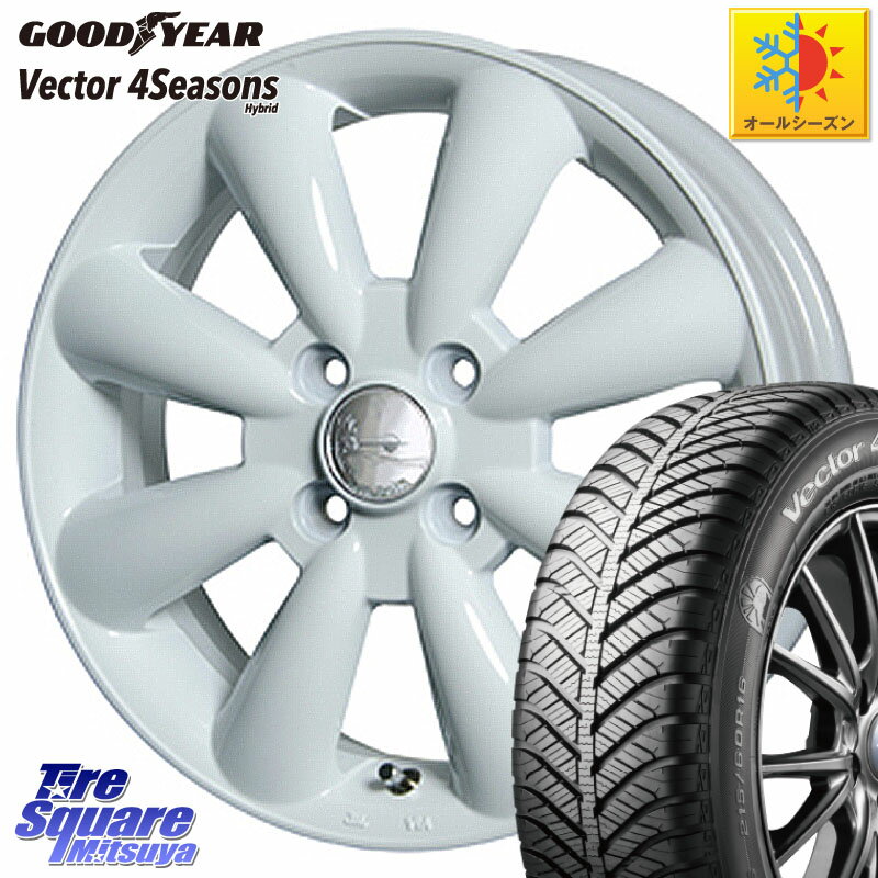 グッドイヤー ベクター Vector 4Seasons Hybrid 軽自動車 オールシーズンタイヤ 155/65R14 HotStuff ララパーム KC-8 lala Palm KC8 WH ホイール 14インチ 14 X 4.5J +43 4穴 100