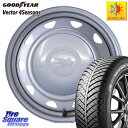 グッドイヤー ベクター Vector 4Seasons Hybrid オールシーズンタイヤ 145/80R13 WEDS キャロウィン PB-401F スチール...