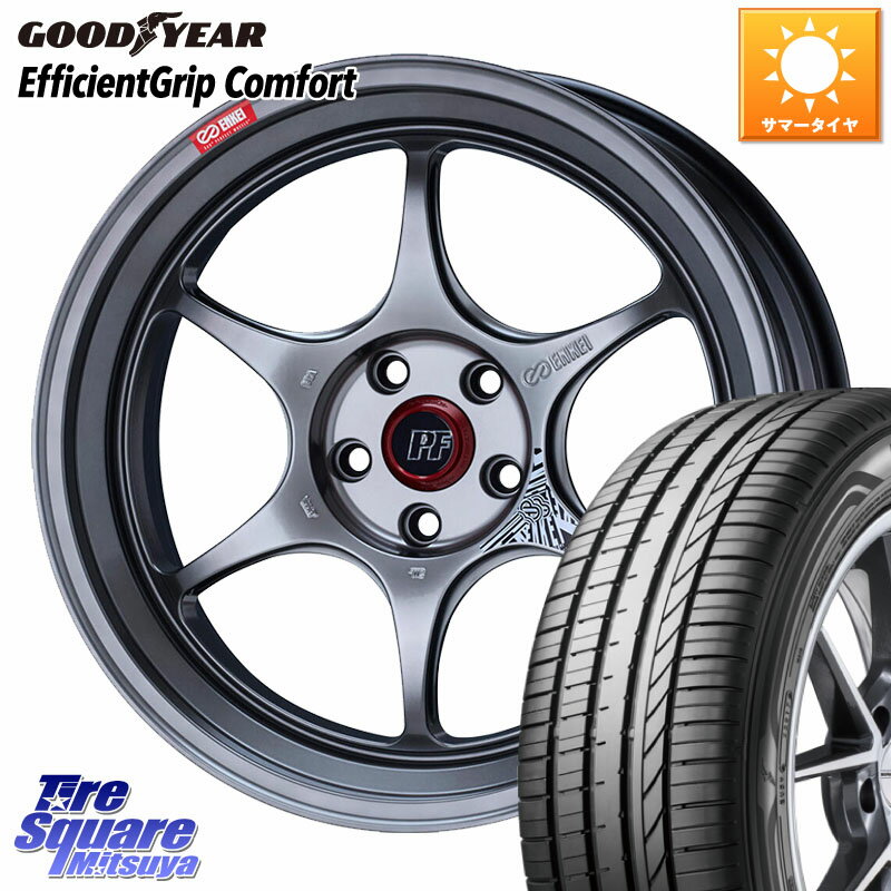 ENKEI エンケイ PerformanceLine PF06 シルバー ホイール 16インチ 16 X 7.0J +45 5穴 100 グッドイヤー EffcientGrip Comfort サマータイヤ 205/55R16 210系カローラスポーツ BRZ・86・GR86