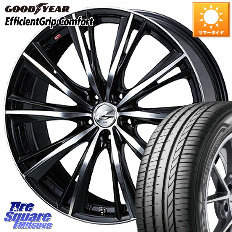 WEDS 33905 レオニス WX ウェッズ Leonis ホイール 18インチ 18 X 8.0J +42 5穴 114.3 グッドイヤー EffcientGrip Comfort サマータイヤ 225/55R18 デリカD:5 SL系フォレスター