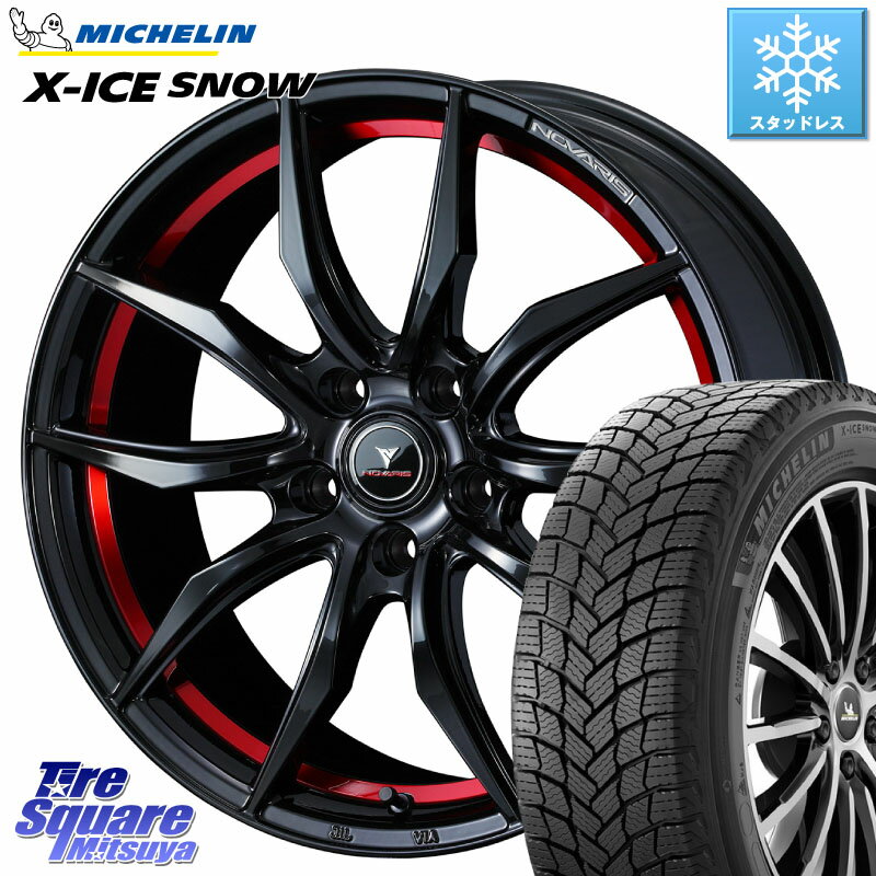 ミシュラン X-ICE SNOW エックスアイススノー XICE SNOW スタッドレス ミツヤ 正規品 225/45R18 WEDS ノヴァリス NOVARIS ROHGUE VF ホイール 18インチ 18 X 8.0J +42 5穴 114.3 プリウスアルファ リーフ