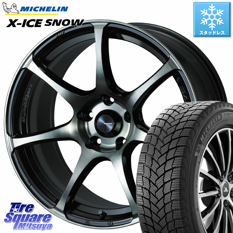 ミシュラン X-ICE SNOW エックスアイススノー XICE SNOW スタッドレス ミツヤ 正規品 215/50R17 WEDS 73980 ウェッズ スポーツ SA75R SA-75R 17インチ 17 X 7.0J +48 5穴 114.3 プリウスアルファ リーフ FL系シビック MAZDA3 レヴォーグ