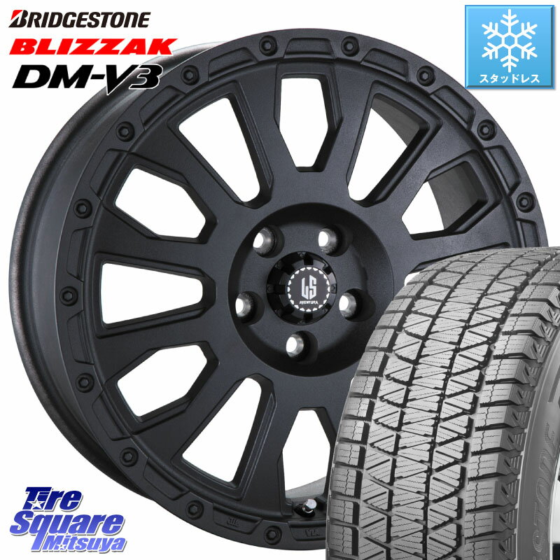 ブリヂストン ブリザック DM-V3 DMV3 国内正規 スタッドレス ミツヤ 235/55R18 阿部商会 LA STRADA AVENTURA アヴェンチュラ BK 18インチ 18 X 7.0J(US) +40 5穴 110