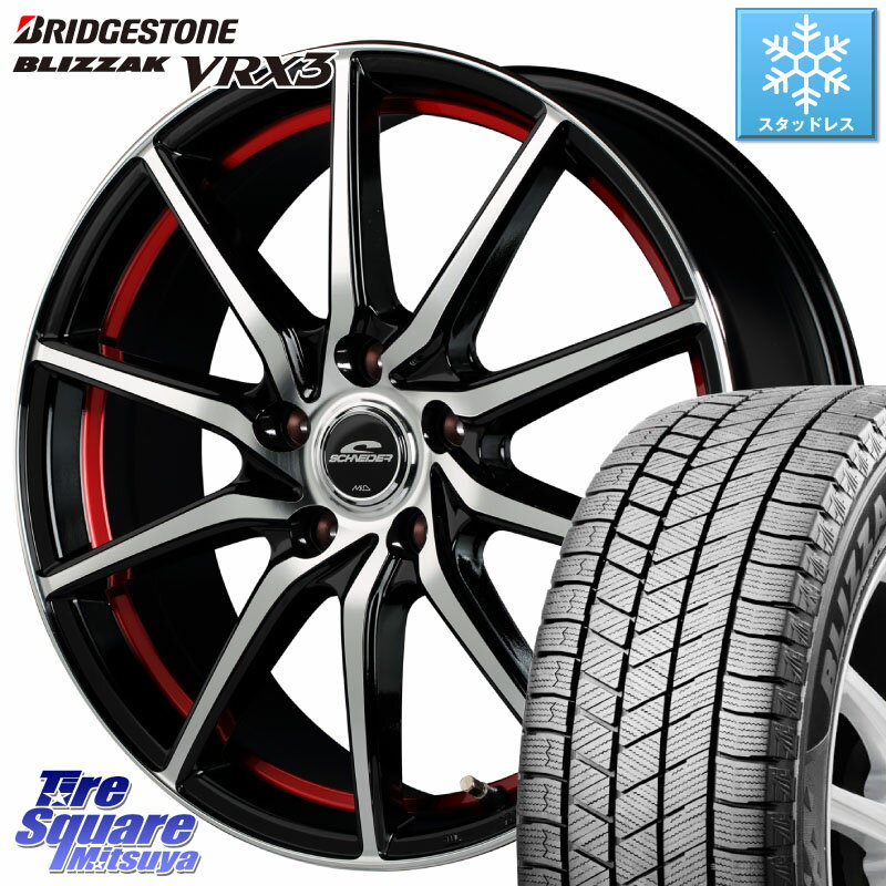 ブリヂストン BLIZZAK VRX3 ブリザック スタッドレス ミツヤ 2022年製以降 235/65R17 MANARAY MID SCHNEIDER RX810 レッド ホイール 17インチ 17 X 7.0J +48 5穴 114.3