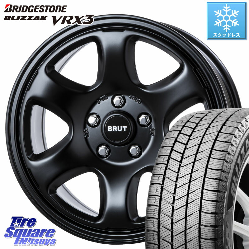 ブリヂストン BLIZZAK VRX3 2025年製 在庫● ブリザック スタッドレス ミツヤ 215/60R17 BRUT ブルート BR-44 BR44 BK ホイール 17インチ 17 X 7.5J +38 5穴 114.3 10系カローラクロス 20系アルファード