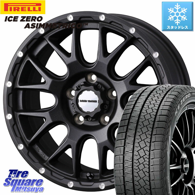 ピレリ ICE ZERO ASIMMETRICO スタッドレス ミツヤ 215/65R16 WEDS 【欠品次回11月下旬】 41129 マッドヴァンス MUD VANCE 08 BK ホイール 16インチ 16 X 7.0J +35 5穴 114.3 30系ヴェルファイア 20系アルファード