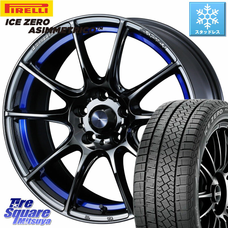ピレリ ICE ZERO ASIMMETRICO スタッドレス ミツヤ 215/60R17 WEDS SA-25R ウェッズ スポーツ ホイール 17インチ 17 X 7.5J +45 5穴 114.3 C-HR 50系エスティマ RC系オデッセイ後期 CX-30 MX-30 20系アルファード