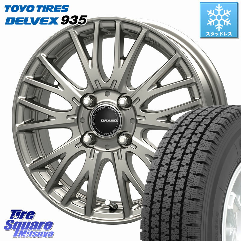 TOYO DELVEX 935 デルベックス 935 スタッドレス ミツヤ 145/80R12 86*84 KOSEI QRASIZ クレイシズ SE48 ホイール 12インチ 12 X 3.5J +44 4穴 100 エブリイバン・キャリイ・スクラムバン・クリッパー(バン・トラック)