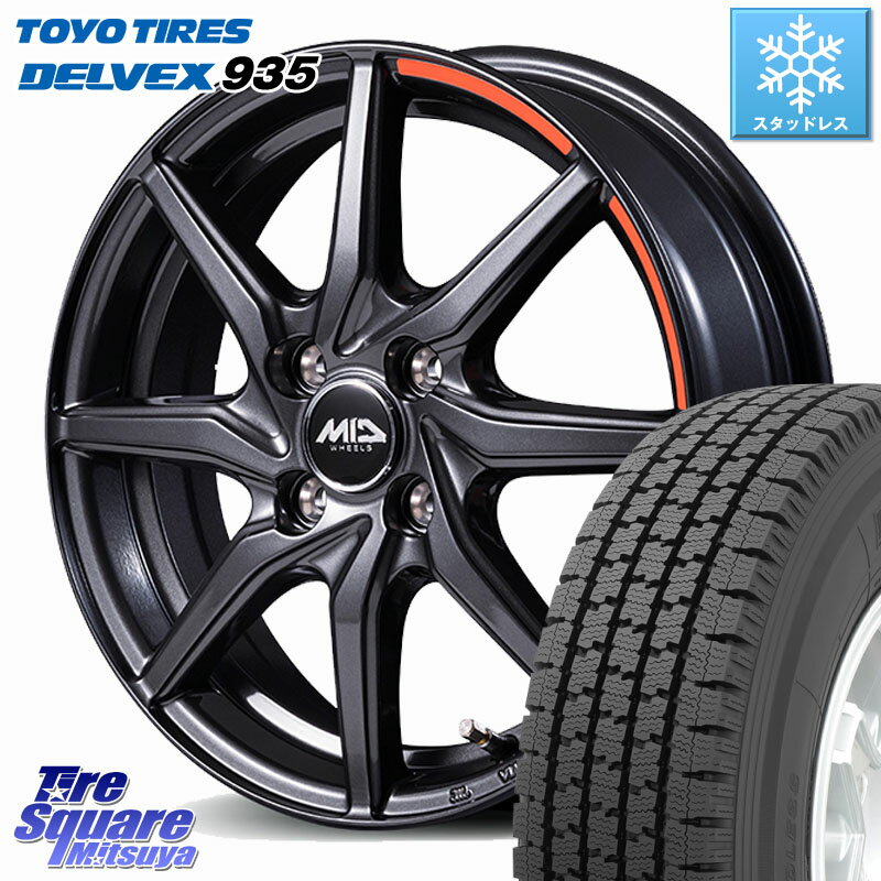 TOYO DELVEX 935 デルベックス 935 スタッドレス ミツヤ 155/80R14 88*86 MANARAY MID RX810 ACTIVE BLACK ホイール 14インチ 14 X 4.5J +45 4穴 100 ハイゼット アゲトラCustom車用※軽自動車専用ホイール※