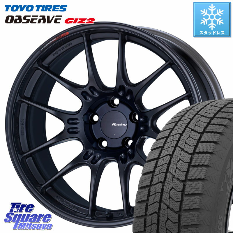 TOYO オブザーブ ギズ2 〇 2025年製 在庫● OBSERVE GIZ2 4本単位での販売 スタッドレス ミツヤ 215/45R17 ENKEI エンケイ RACING GTC02 BK ホイール 17インチ 17 X 7.5J +45 5穴 114.3