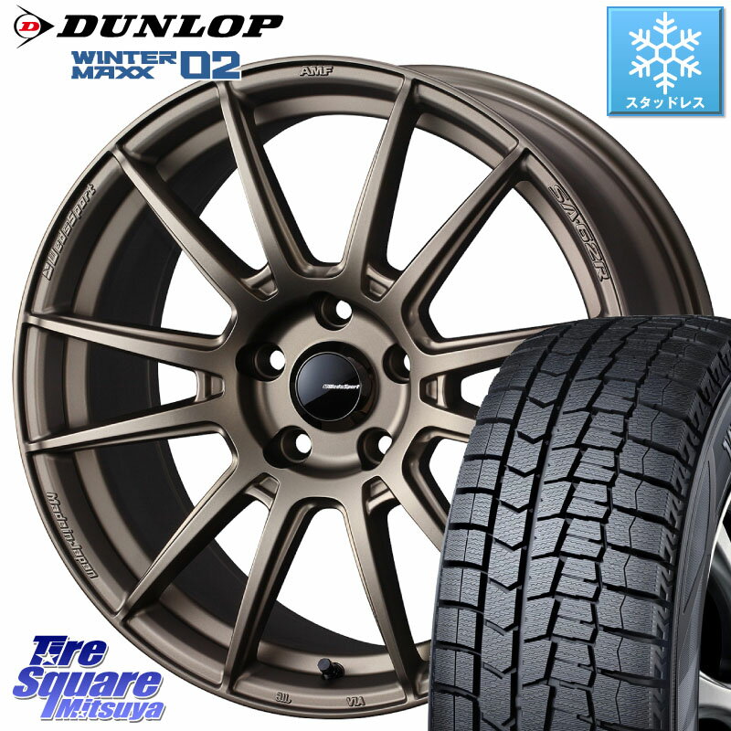 DUNLOP ウィンターマックス02 WM02 STD CUV ダンロップ スタッドレス ミツヤ 225/45R18 WEDS WedsSport SA-62R ホイール 18インチ 18 X 7.5J +45 5穴 114.3 90系ノア ヴォクシー プリウスアルファ P15キックス リーフ RP6〜8ステップワゴン レヴォーグ