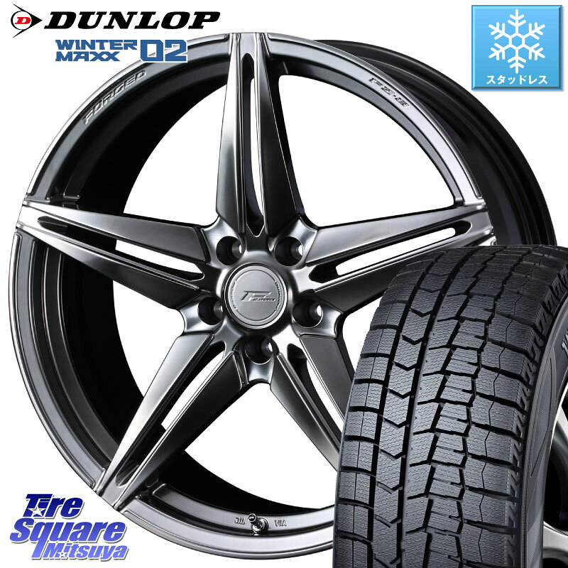 DUNLOP ウィンターマックス02 WM02 STD CUV ダンロップ スタッドレス ミツヤ 225/45R18 WEDS F ZERO FZ-3 FZ3 鍛造 FORGED ホイール18インチ 18 X 7.5J +38 5穴 114.3 リーフ