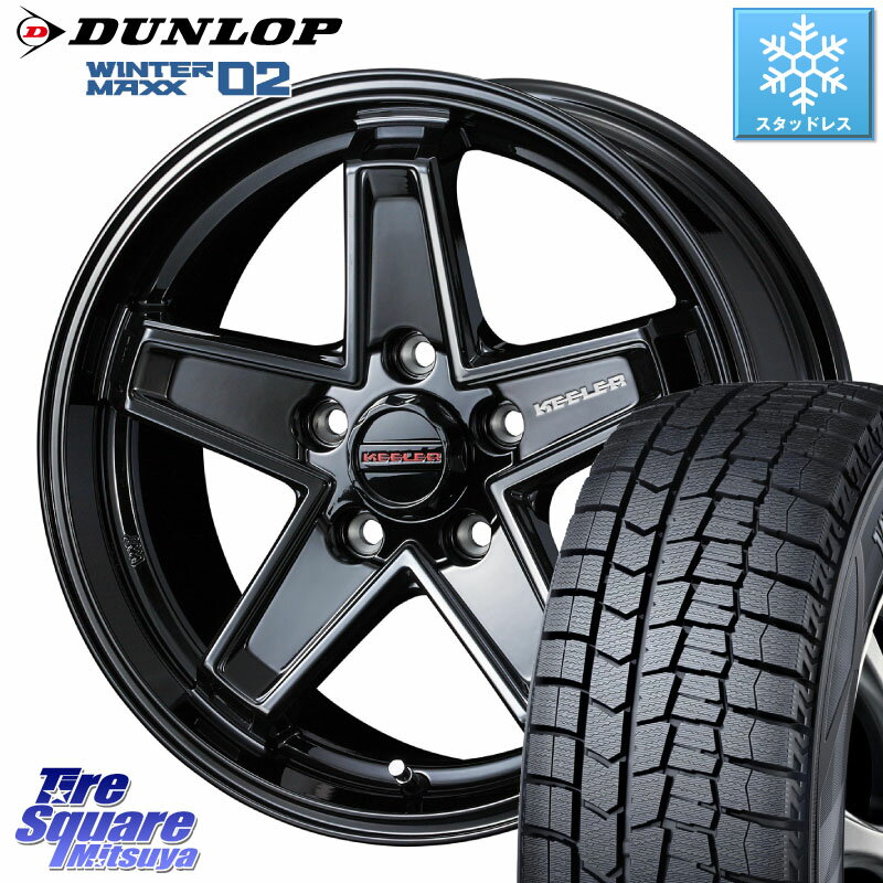 DUNLOP ウィンターマックス02 WM02 XL CUV ダンロップ スタッドレス ミツヤ 205/50R17 WEDS KEELER TACTICS ブラック ホイール 4本 17インチ 17 X 7.0J +38 5穴 114.3 GRヤリスRSノーマルキャリパー