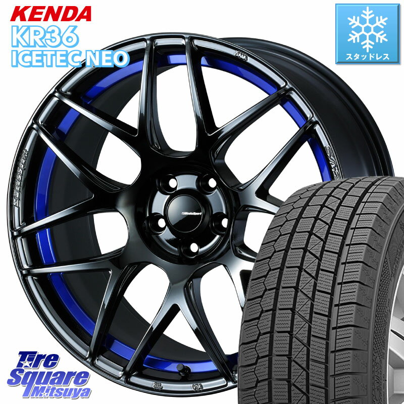KENDA KR36 ICETEC NEO 2025年製 アイステックネオ ケンダ スタッドレス ミツヤ 225/45R18 WEDS 74234 SA-27R ウェッズ スポーツ ホイール 18インチ 18 X 8.0J +42 5穴 114.3 プリウスアルファ リーフ