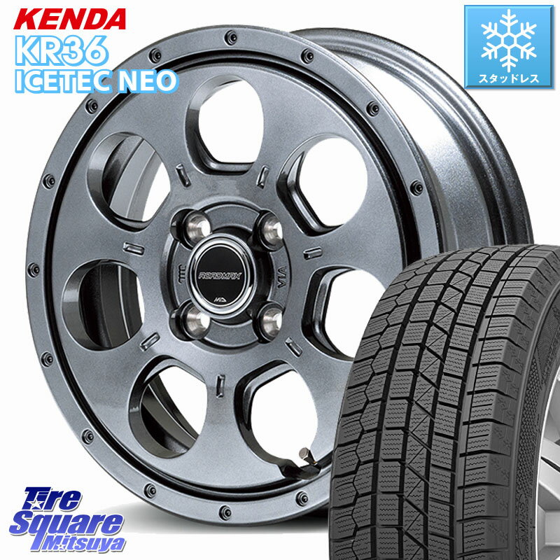KENDA KR36 ICETEC NEO 2025年製 アイステックネオ ケンダ スタッドレス ミツヤ 165/55R14 MANARAY MID ROADMAX MUD AGENT ホイール 14インチ 14 X 4.5J +45 4穴 100 ハイゼット アゲトラCustom車用※軽自動車専用ホイール※