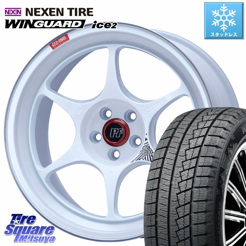 NEXEN WINGUARD ice2 2025年製 スタッドレス ミツヤ ネクセン ウィンガードアイス2 215/50R17 ENKEI エンケイ PerformanceLine PF06 ホイール 17インチ 17 X 7.0J +45 5穴 114.3 プリウスアルファ リーフ MAZDA3 レヴォーグ