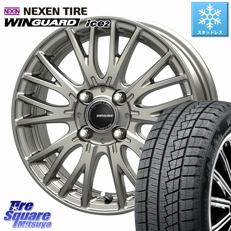 NEXEN WINGUARD ice2 2025年製 スタッドレス ミツヤ ネクセン ウィンガードアイス2 165/55R14 KOSEI QRASIZ クレイシズ SE48 ホイール 14インチ 14 X 4.5J +45 4穴 100 ハイゼット アゲトラCustom車用※軽自動車専用ホイール※