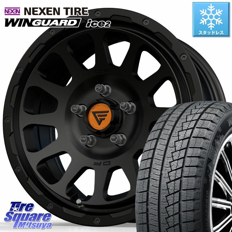 NEXEN WINGUARD ice2 2025年製 スタッドレス ミツヤ ネクセン ウィンガードアイス2 205/65R16 DELTA FORCE デルタフォース オーバル BK 16インチ ホイール 16 X 7.0J +35 5穴 114.3