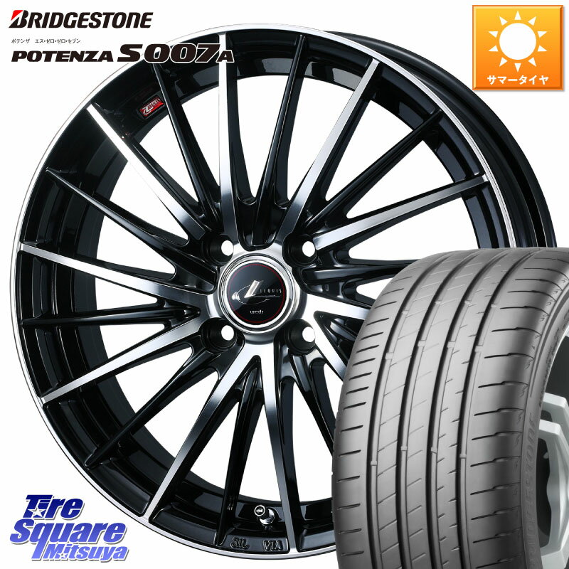 WEDS LEONIS FR レオニス FR ホイール 17インチ 17 X 6.5J +42 4穴 100 ブリヂストン POTENZA ポテンザ S007A 【正規品】 サマータイヤ 205/45R17 アクア ロードスター(ローダウン等)