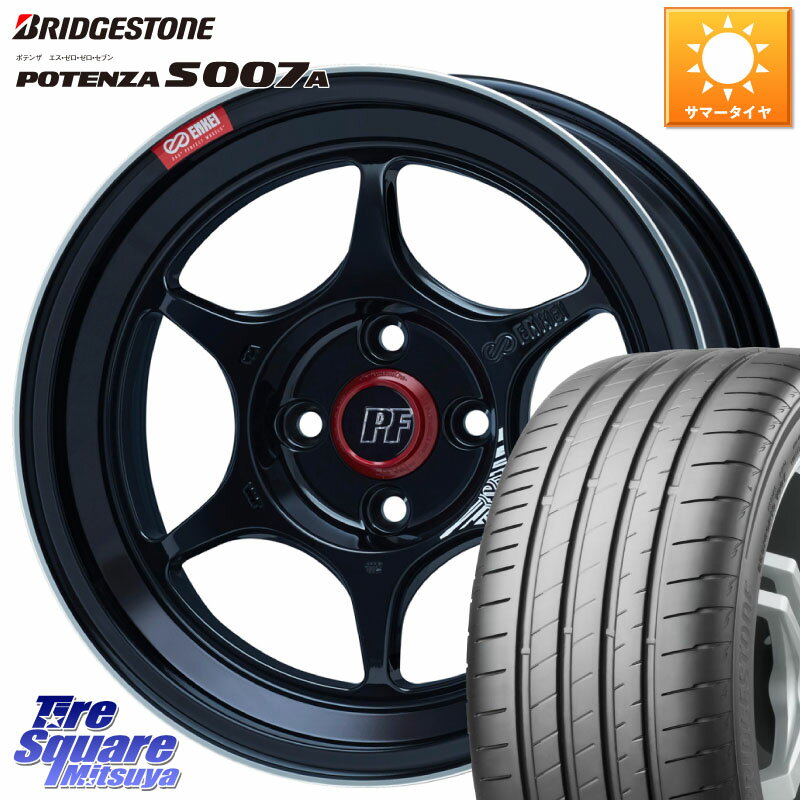 ENKEI エンケイ PerformanceLine PF06 BK ホイール 17インチ 17 X 7.0J +38 4穴 100 ブリヂストン POTENZA ポテンザ S007A 【正規品】 サマータイヤ 215/45R17