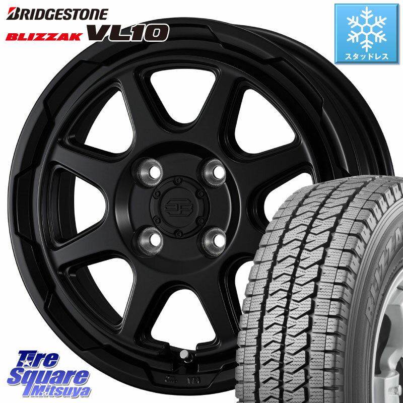 ブリヂストン BLIZZAK VL10 2025年製 在庫● ブリザック スタッドレス ミツヤ 145/80R12 80*78 WEDS STADTBERGE BLK ホイール 12インチ 12 X 3.5J +44 4穴 100 エブリイバン・キャリイ・スクラムバン・クリッパー(バン・トラック)