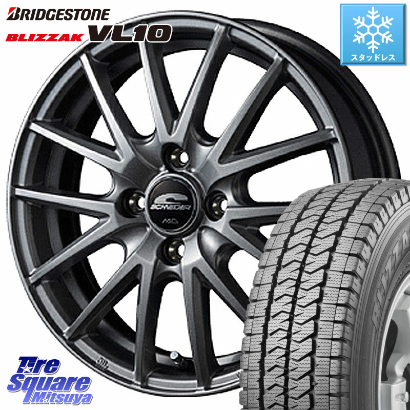 ブリヂストン BLIZZAK VL10 2025年製 在庫● ブリザック スタッドレス ミツヤ 145/80R12 80*78 MANARAY MID SCHNEIDER SQ27 ホイール 12インチ 12 X 4.0J +42 4穴 100 N-VAN(JJ1/2) アトレー・ハイゼット