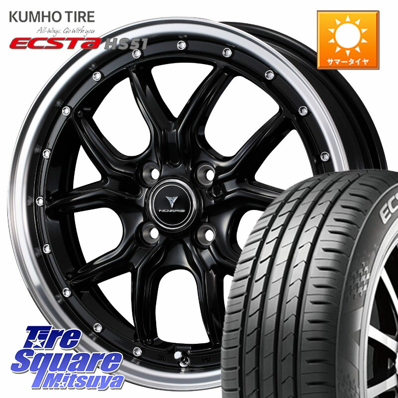 WEDS 41330 NOVARIS ASSETE S1 ホイール 16インチ 16 X 5.0J +45 4穴 100 KUMHO ECSTA HS51 エクスタ サマータイヤ 165/45R16 N-BOX タント サクラ