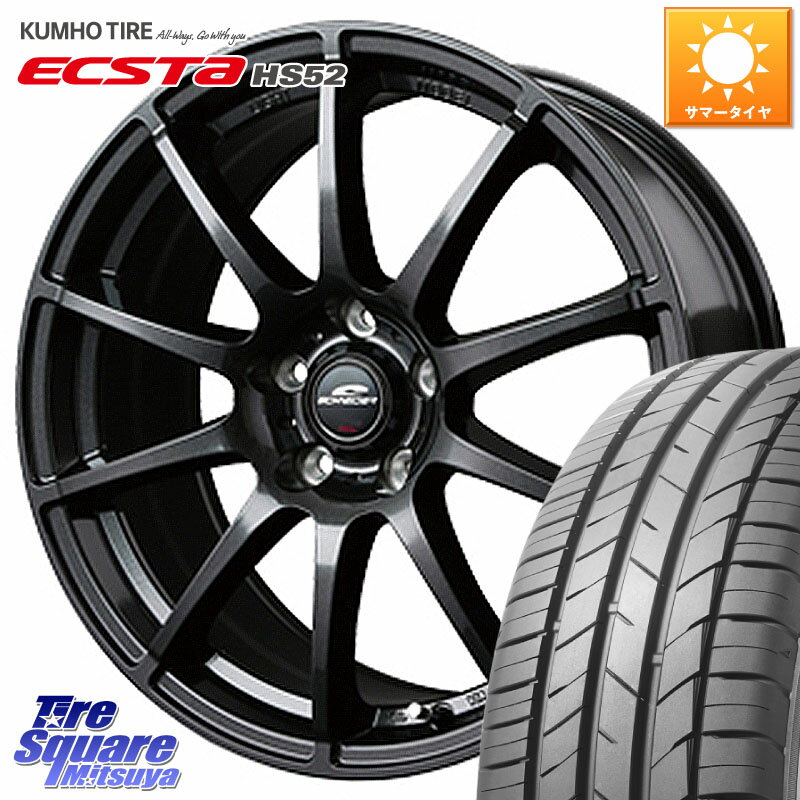 MANARAY MID SCHNEIDER StaG スタッグ ガンメタ ホイール 16インチ 16 X 6.5J +48 5穴 114.3 KUMHO ECSTA HS52 エクスタ サマータイヤ 205/55R16 GU系インプレッサ
