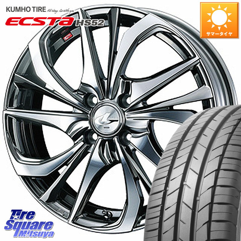 WEDS ウェッズ Leonis レオニス TE (BMCMC) ホイール 16インチ 16 X 6.0J +42 4穴 100 KUMHO ECSTA HS52 エクスタ サマータイヤ 195/55R16