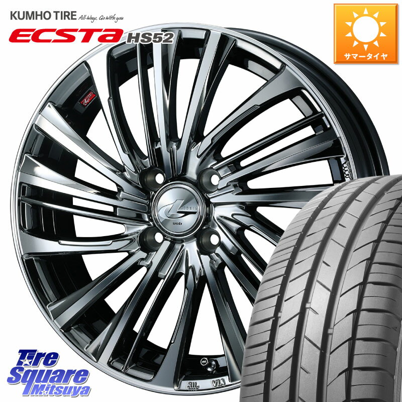 WEDS ウェッズ weds レオニス LEONIS FS 16インチ 16 X 6.0J +50 4穴 100 KUMHO ECSTA HS52 エクスタ サマータイヤ 195/45R16 K13マーチ