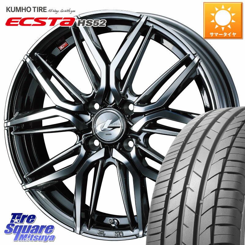 WEDS 40793 レオニス LEONIS LM BMCMC 16インチ 16 X 6.0J +50 4穴 100 KUMHO ECSTA HS52 エクスタ サマータイヤ 195/45R16 K13マーチ