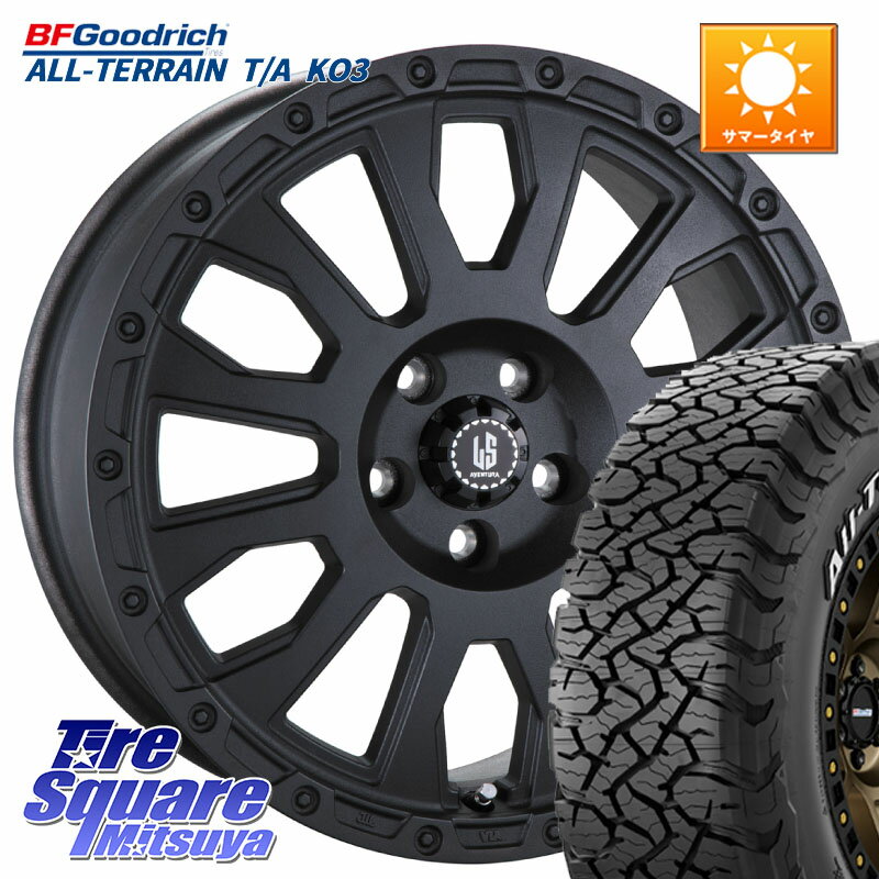 阿部商会 LA STRADA AVENTURA アヴェンチュラ BK 16インチ 16 X 7.0J +42 5穴 114.3 BF Goodrich All-Terrain T/A KO3 オールテレーン TA グッドリッチ ホワイトレター 225/70R16 デリカD:5