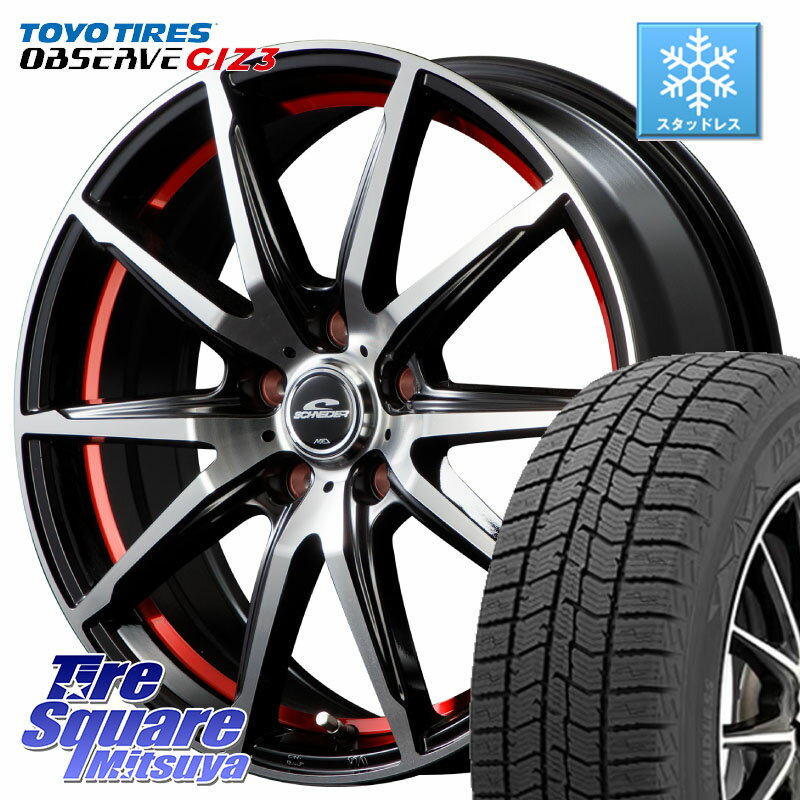 TOYO OBSERVE GIZ3 2024年〜2025年製 オブザーブ ギズ3 スタッドレス ミツヤ 235/45R18 MANARAY MID SCHNEIDER シュナイダー RX02 RED 18インチ 18 X 8.0J +45 5穴 114.3 CY2アコード 70系カムリ