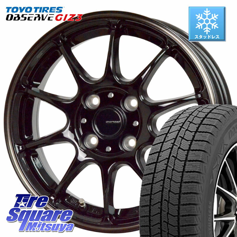 TOYO OBSERVE GIZ3 2024年製〜 オブザーブ ギズ3 スタッドレス ミツヤ 165/55R14 HotStuff G・SPEED P-07 ジー・スピード ホイール 14インチ 14 X 4.5J +45 4穴 100 ハイゼット アゲトラCustom車用※軽自動車専用ホイール※