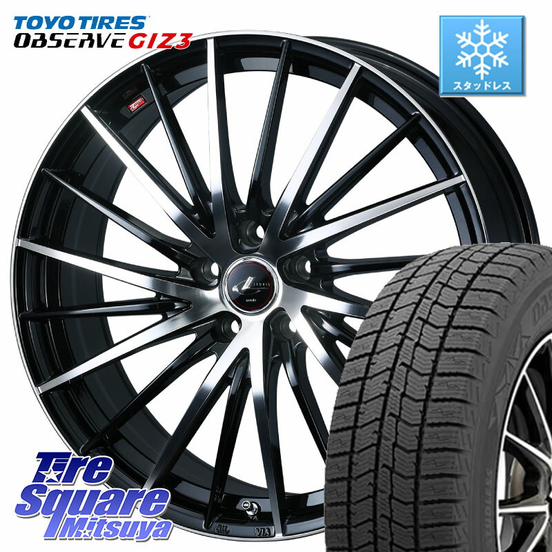 TOYO OBSERVE GIZ3 2024年〜2025年製 オブザーブ ギズ3 スタッドレス ミツヤ 225/45R18 WEDS LEONIS FR レオニス FR ホイール 18インチ 18 X 8.0J +42 5穴 114.3 プリウスアルファ リーフ