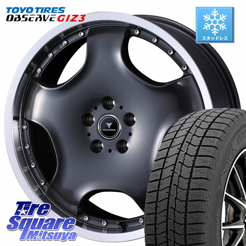TOYO OBSERVE GIZ3 2024年〜2025年製 オブザーブ ギズ3 スタッドレス ミツヤ 225/45R18 WEDS NOVARIS ASSETE D1 ホイール 18インチ 18 X 8.0J +42 5穴 114.3 プリウスアルファ リーフ