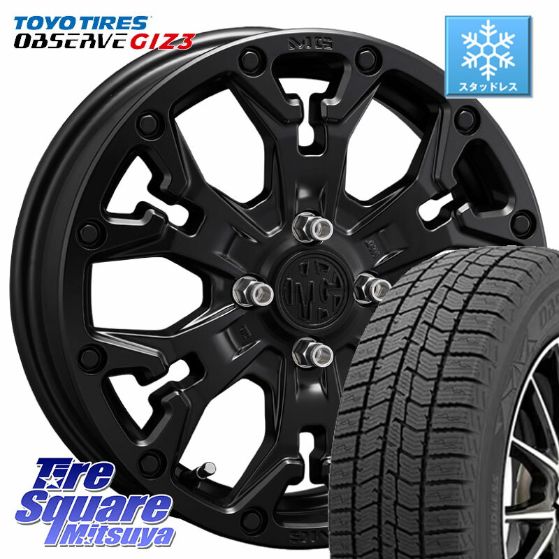 TOYO OBSERVE GIZ3 2024年製〜 オブザーブ ギズ3 スタッドレス ミツヤ 165/55R14 CRIMSON MG GOLEM Jr ホイール 14インチ 14 X 4.5J +43 4穴 100 ハイゼット アゲトラCustom車用※軽自動車専用ホイール※