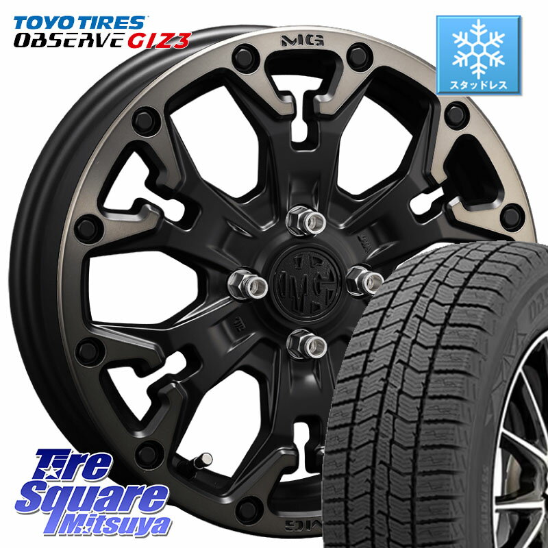 TOYO OBSERVE GIZ3 2024年〜2025年製 オブザーブ ギズ3 スタッドレス ミツヤ 165/55R15 CRIMSON MG GOLEM Jr ホイール 15インチ 15 X 4.5J +43 4穴 100 N-BOX タント スペーシア サクラ