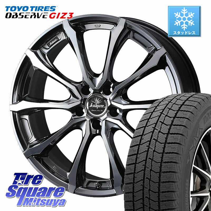 TOYO OBSERVE GIZ3 2024年〜2025年製 オブザーブ ギズ3 スタッドレス ミツヤ 225/45R18 WEDS Kranze Versam 030EVO ホイール 18インチ 18 X 7.5J +38 5穴 114.3 リーフ