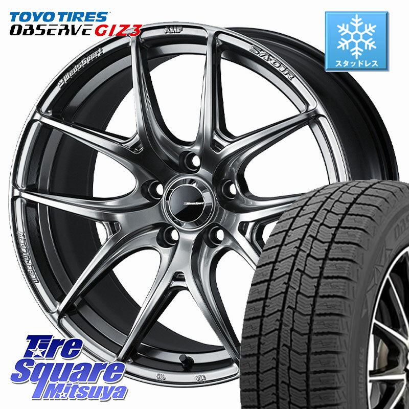 TOYO OBSERVE GIZ3 2024年〜2025年製 オブザーブ ギズ3 スタッドレス ミツヤ 235/45R18 WEDS WedsSport SA-01R ホイール 18インチ 18 X 8.0J +42 5穴 114.3 CY2アコード 70系カムリ